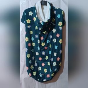 Dog / 5 XL Size/ Hoodie - Dark Green With Flowers